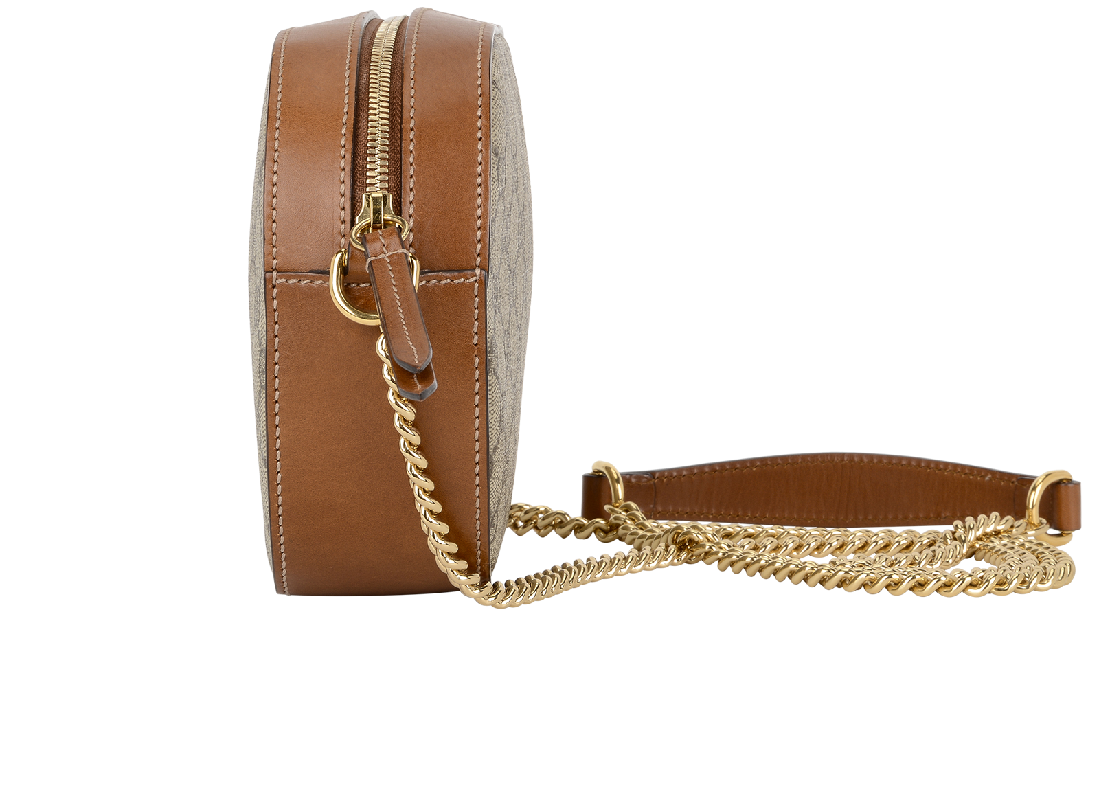 Mini GG Chain Crossbody, &pound;595, Handbags, Beige, Canvas, Bottom view